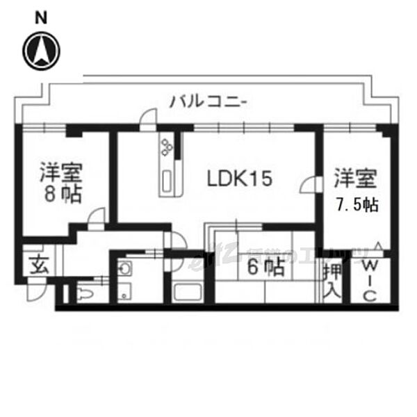 京都府京都市右京区常盤山下町(賃貸マンション3LDK・2階・77.10㎡)の写真 その2