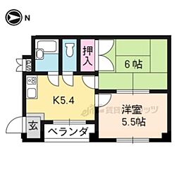 エクセルハイツ 2階2DKの間取り