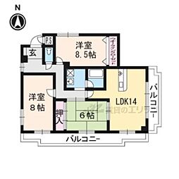 アメニティ双ケ丘 1階3LDKの間取り