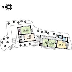 京福電気鉄道北野線 宇多野駅 バス14分 広芝町下車 徒歩2分の賃貸一戸建て 4DKの間取り