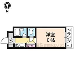 JR山陰本線 花園駅 徒歩4分の賃貸マンション 1階1Kの間取り