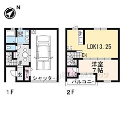 ガレージハウス・モンツァ 2階1LDKの間取り