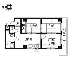 阪急嵐山線 松尾大社駅 徒歩3分の賃貸マンション 6階3LDKの間取り