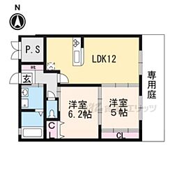 Ｆｉｒｓｔ　ｈｉｌｌｓ　Ｔａｈａｒａ 1階2LDKの間取り