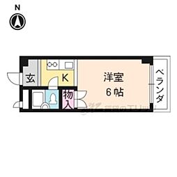 京都市営烏丸線 北大路駅 バス17分 原谷口下車 徒歩3分の賃貸マンション 3階1Kの間取り