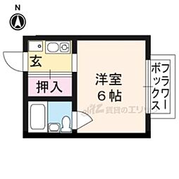 ハイツ外波山 1Kの間取図画像