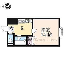 JR山陰本線 亀岡駅 徒歩10分の賃貸マンション 1階1Kの間取り