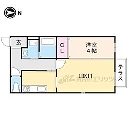 あねっくす118 1階1LDKの間取り