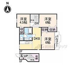 ライジングヒルズ 3DKの間取図画像