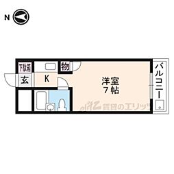 ウェスト・ヴァレー京都 ワンルームの間取図画像