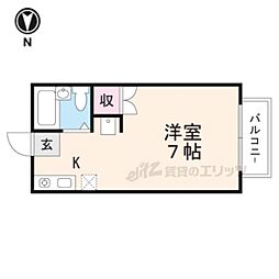 ファジィ亀岡 ワンルームの間取図画像