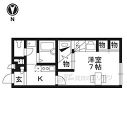 レオパレス利右衛門 1Kの間取図画像