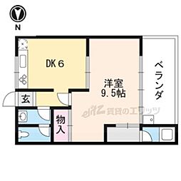 メゾンLore 1DKの間取図画像