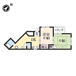 コーポ静 2Kの間取図画像