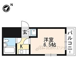 ル・モンド三宅 1Kの間取図画像