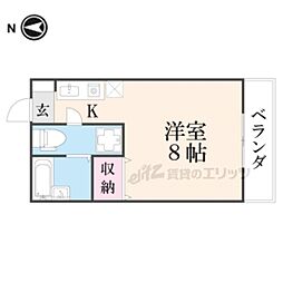 ヴェール岡崎3 1Kの間取図画像