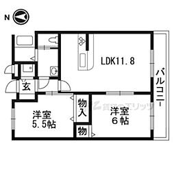 ソレイユルヴァン 2LDKの間取図画像