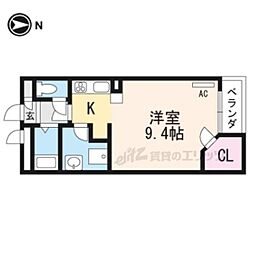 レオネクストイン園部 1Kの間取図画像