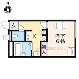 レオパレスDeerField 1Kの間取図画像