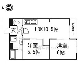 Choei31コーポきぬもと 2LDKの間取図画像