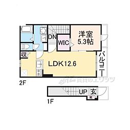 丹波篠山市大沢アパート 1LDKの間取図画像