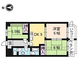 エクセリィ桂 3DKの間取図画像