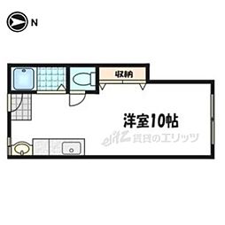 紫野ハイツ 1Kの間取図画像
