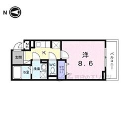ヒカルサ京都大宮中林I 1Kの間取図画像