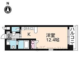 花 1Kの間取図画像