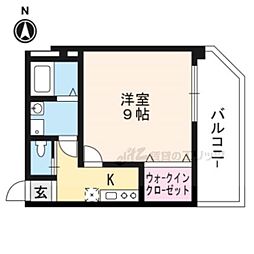 グランド・フェニックス二条城 1Kの間取図画像