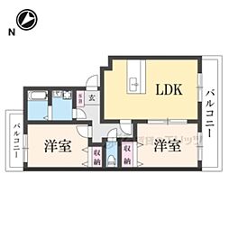 ラ・メゾンアオヤマ 2LDKの間取図画像