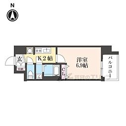 京都市上京区長門町マンション 1Kの間取図画像