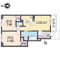 ベル・エクラ I 2LDKの間取図画像