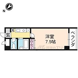 エスポワール上桂 1Kの間取図画像