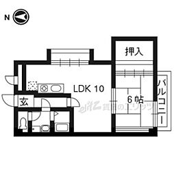 上桂くめマンション 1LDKの間取図画像