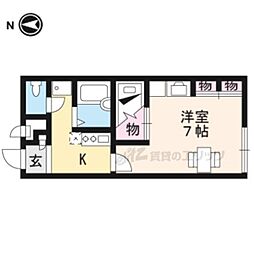 レオパレスSOLEIL 1Kの間取図画像