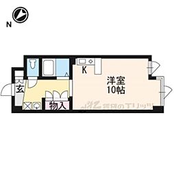 リベリー南草津 1Kの間取図画像