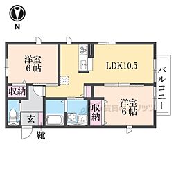 KSTAGE 2LDKの間取図画像