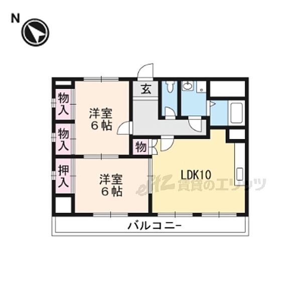 ソレイユ千 4-E｜滋賀県守山市播磨田町(賃貸マンション2LDK・4階・58.00㎡)の写真 その2