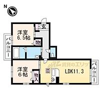 ルーチェ蟹川 201 ｜ 滋賀県大津市唐崎4丁目（賃貸マンション2LDK・2階・58.34㎡） その2