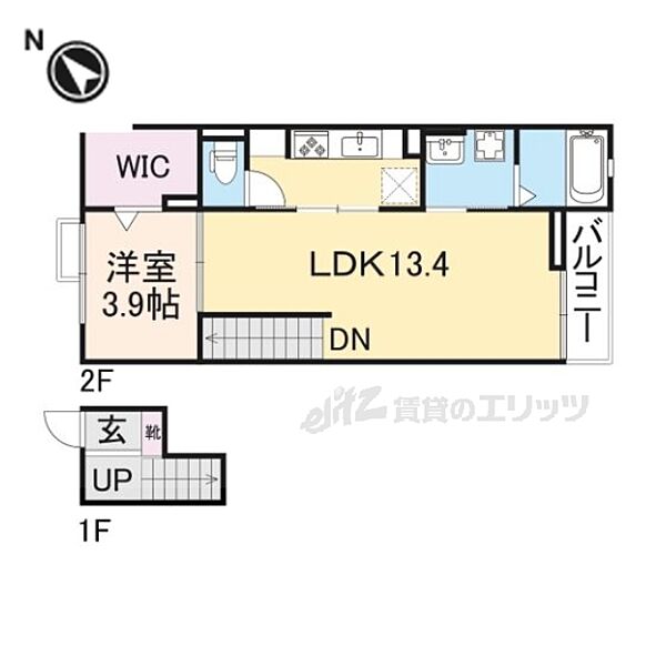 グランド　ヒル壱番館 401｜滋賀県長浜市八幡東町(賃貸マンション1LDK・4階・45.28㎡)の写真 その2