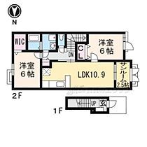 滋賀県長浜市宮司町（賃貸アパート2LDK・2階・61.45㎡） その1