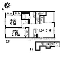 エクセ栗東 203 ｜ 滋賀県栗東市下鈎（賃貸アパート2LDK・2階・62.20㎡） その2