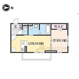 ＢＲＡＮＳＩＡ出町 1階1LDKの間取り