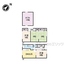 京阪石山坂本線 粟津駅 徒歩19分の賃貸一戸建て 4DKの間取り