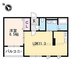JR東海道・山陽本線 守山駅 3.6kmの賃貸マンション 3階1LDKの間取り