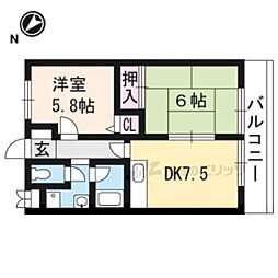 Ｋａｌｅｎ 3階2DKの間取り