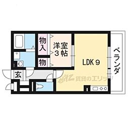 セジュールジュン 3階1LDKの間取り