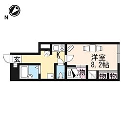 近江鉄道近江本線 高宮駅 徒歩9分の賃貸アパート 1階1Kの間取り