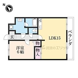 アルカディア二町 5階1LDKの間取り